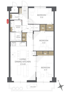 【間取り】ポレスター舟入 