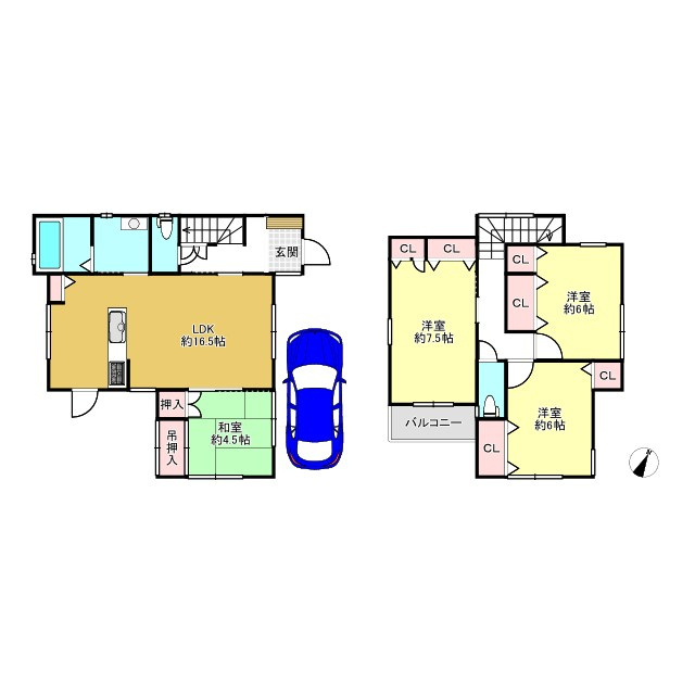 宝塚市中筋7丁目一戸建の間取り
