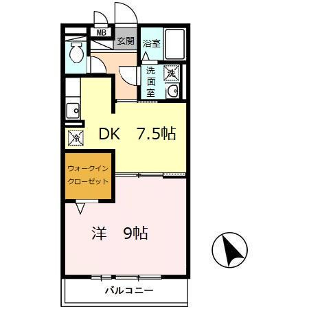 姫路市亀山の賃貸マンションの間取り