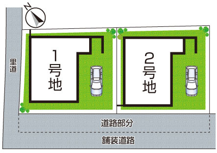 野洲市久野部　第1期　新築一戸建ての区画図|全２区画