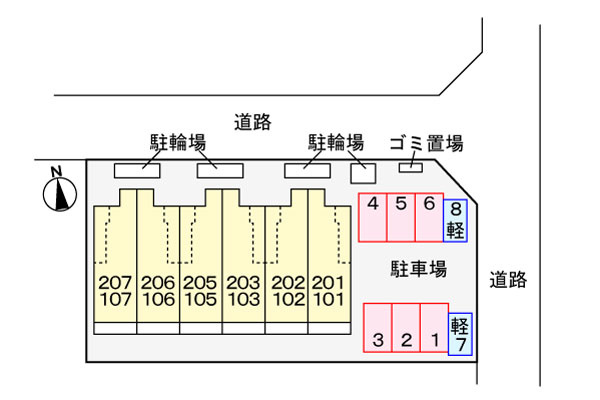 ガーデンハイツ大喜の区画図