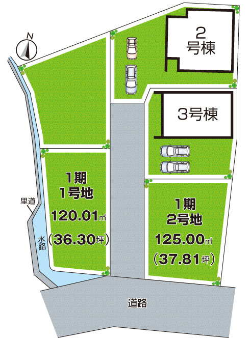 木津川市山城町平尾東黒部　第2期　新築一戸建ての区画図|全２区画