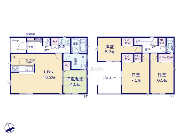 土浦市荒川沖西第4　新築戸建の間取り