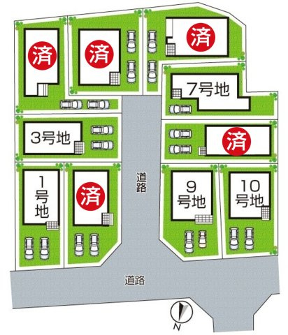 京都市北区上賀茂北ノ原町　第３期　新築一戸建ての区画図|全10区画