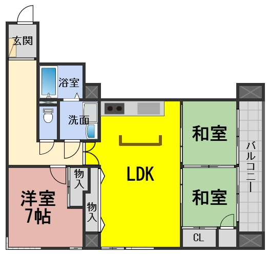 ６５７６７　クラウンズマンション美園の間取り