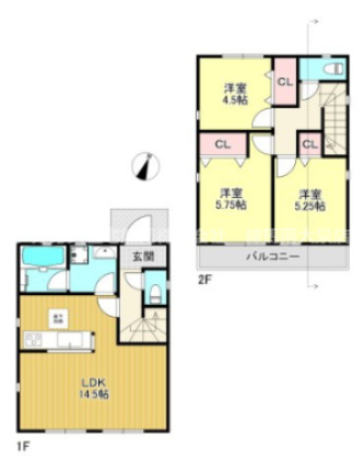 西東京市南町3丁目　新築一戸建　西武新宿線　田無の間取り