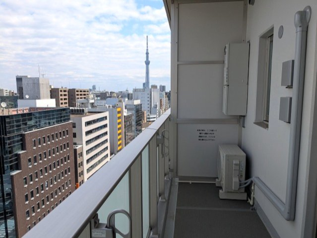 BRANSIESTA上野の設備|13F、上層階のバルコニーからスカイツリー隅田川花火見えます