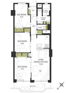 【間取り】グランドハイツ甲陽園 