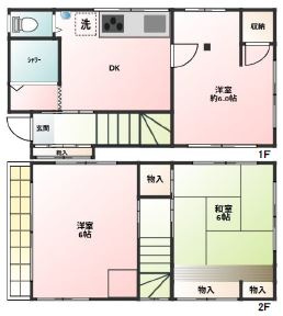 【間取り】 | 武蔵台３丁目貸家