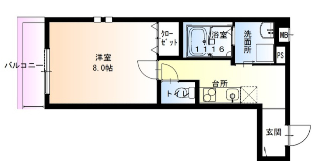 フジパレス上野芝Ⅲ番館の間取り
