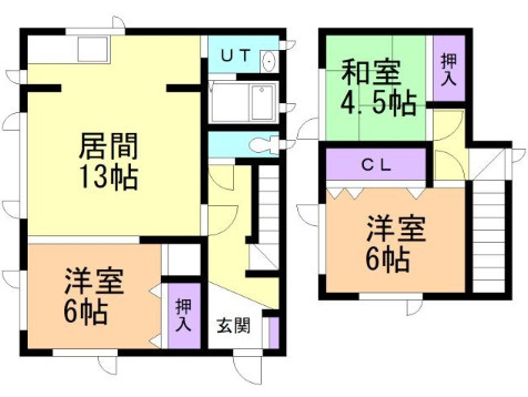 室蘭市絵鞆町3丁目6-8戸建の間取り