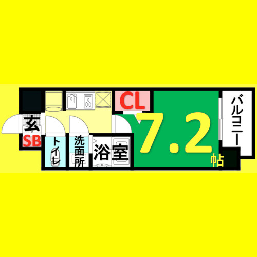 プレサンスNAGOYA本陣　名古屋市賃貸　仲介手数料無料の間取り