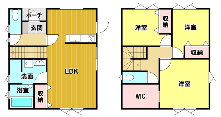 下柏町 2号地 築後未入居戸建の間取り