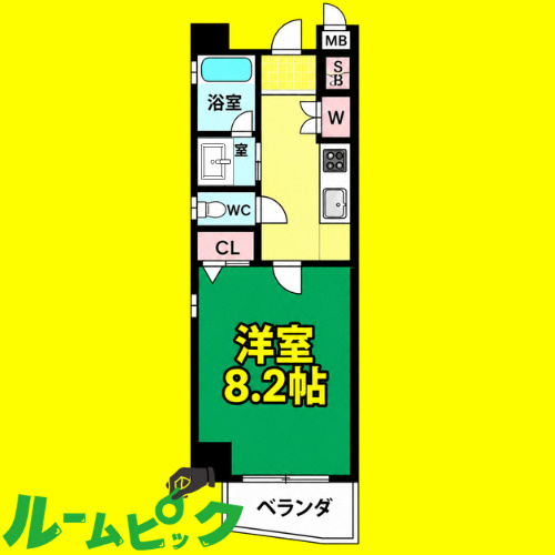 セレニティー金山　名古屋市賃貸　仲介手数料無料の間取り