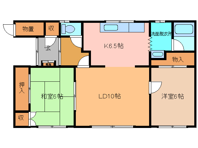 西16南1借家(柴野貸家)の間取り