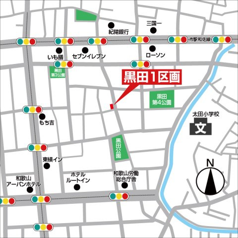 ライフフィールド黒田1区画の地図