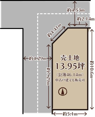 太秦乾町Ⅰ　建築条件無土地の土地図＋建物プラン例