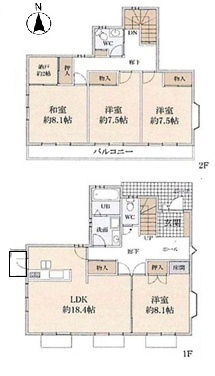 小牧市光ヶ丘4丁目　中古戸建の間取り|建物ゆとりの40.73坪。全居室南向きの明るい間取り。