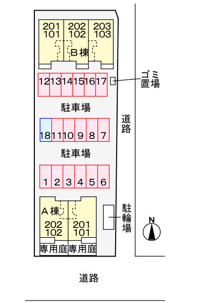 グラン・フォーレＢの駐車場|駐車場