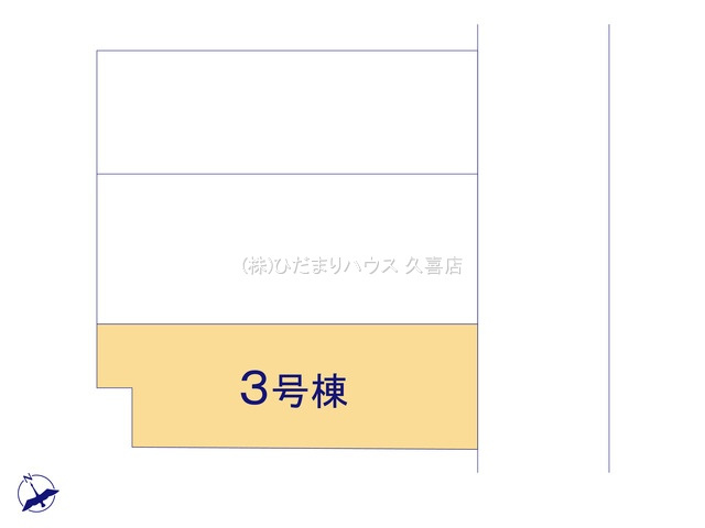 羽生市中岩瀬　新築一戸建て　03　グラファーレの区画図|全3棟