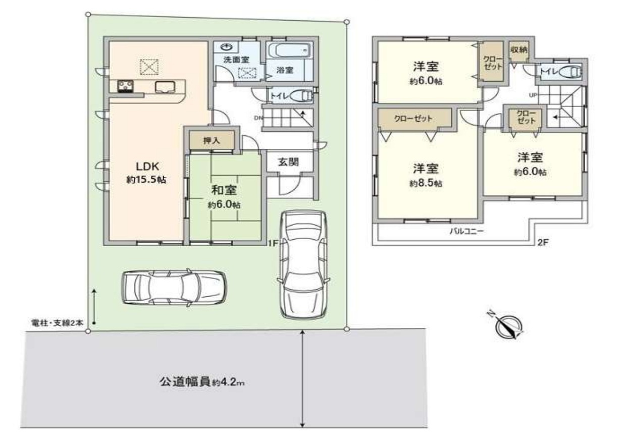 入間市扇町屋4丁目　中古一戸建　～全居室6帖以上・駐車2台～
