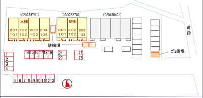【区画図】 | シャン　ドゥ　フルール　Ｂ | 駐車場