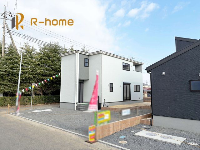 第1常総市東野原　新築戸建て　1号棟の外観|建物完成いたしました！ご予約で『平日』や『夕方』などでもご見学可能です！