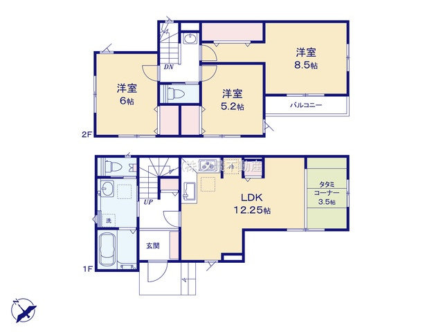 【間取り】 | 《仲介手数料無料》久喜市久喜東１丁目22-17(1号棟)新築一戸建ていろどりアイタウン