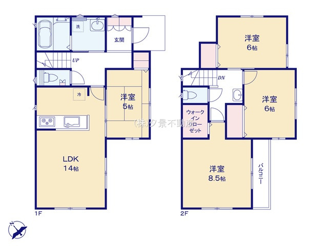 【間取り】 | 《仲介手数料無料》久喜市久喜東１丁目22-17(2号棟)新築一戸建ていろどりアイタウン