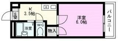 バストイレ独立設計の１Ｋ