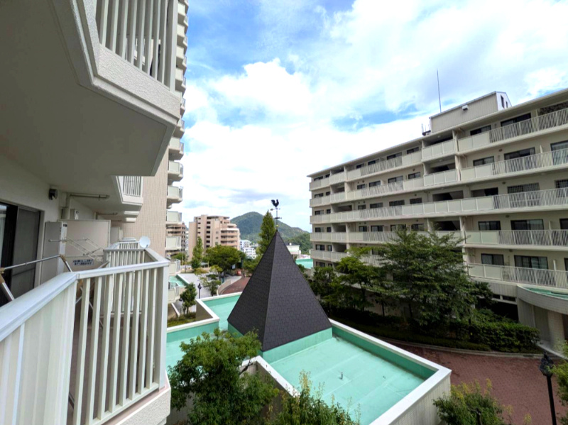 須磨パークヒルズA棟の展望|北西側バルコニーの眺望