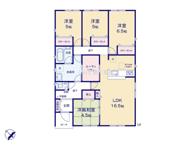 【間取り】 | 《仲介手数料無料》蓮田市大字黒浜1464-4(全1戸)新築一戸建てクレイドルガーデン