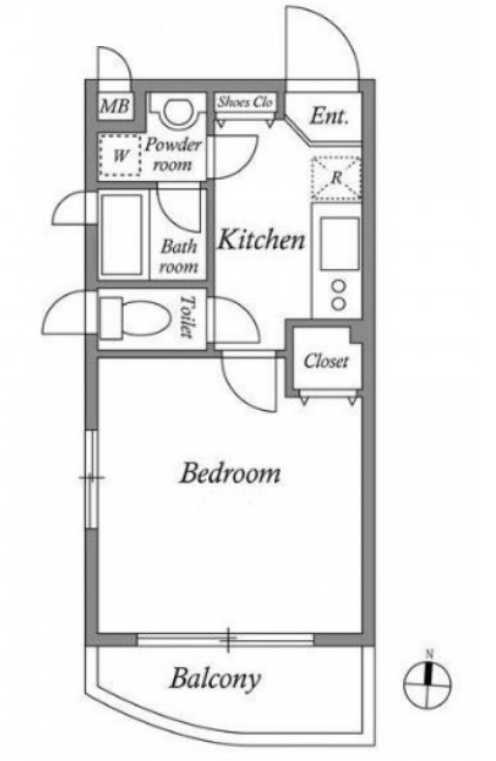 アレ・ドゥ・クリザンテーム　礼金０　ネット無料　敷金０の間取り
