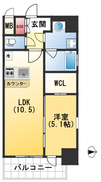 スプランディッド江坂Ⅲの間取り