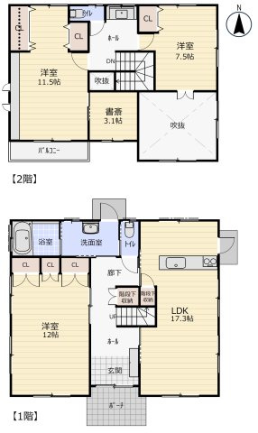 新居浜市高津町戸建の間取り