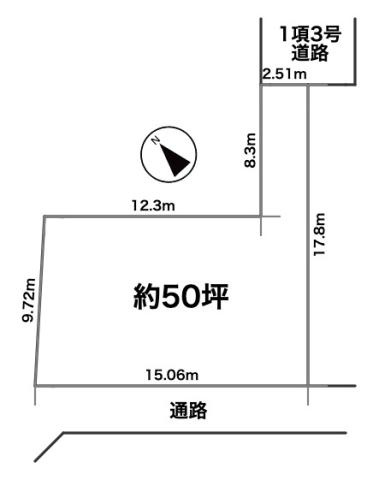 茅ヶ崎市浜竹4丁目　中古戸建の区画図|海側エリアのゆったり50坪！日当たり良好