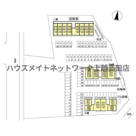 レフィナード Ｂの区画図|配置図