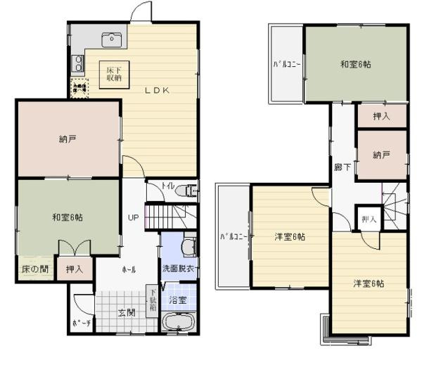 橋本市原田戸建　オーナーチェンジ物件　の間取り