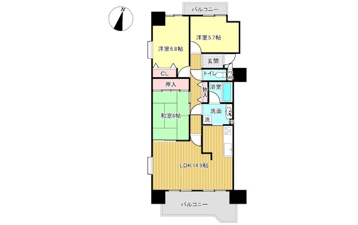 ユーハウス長良川【2階】の間取り