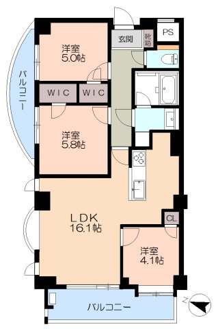 ジェイパーク戸越銀座ブランシェールの間取り