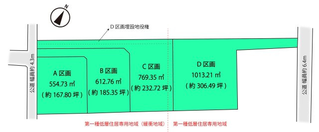 中軽井沢 大日向新規分譲地 建築条件付き土地 A区画の土地図
