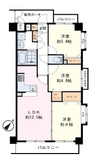 ライオンズマンション古淵第２の間取り