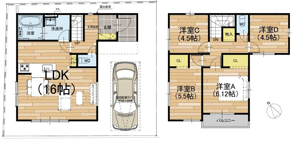 野洲市久野部1号棟　新築戸建て