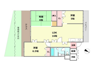 花屋敷ハイツの間取り