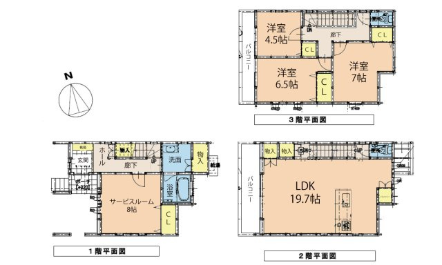 安芸郡府中町鹿籠2丁目　新築一戸建て(全2棟)の間取り