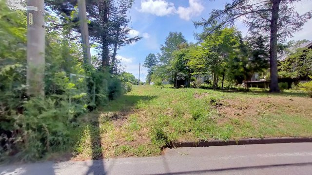 中軽井沢 大日向分譲地 建築条件付き土地 D区画の前面道路含む現地写真
