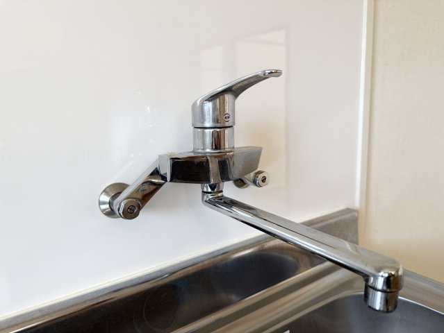 レピュート平田のキッチン|シングルレバー水栓。開閉ラクチン