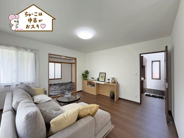 青葉区南吉成1丁目　積水ハウス施工バルコニー付き住宅の居間・リビング