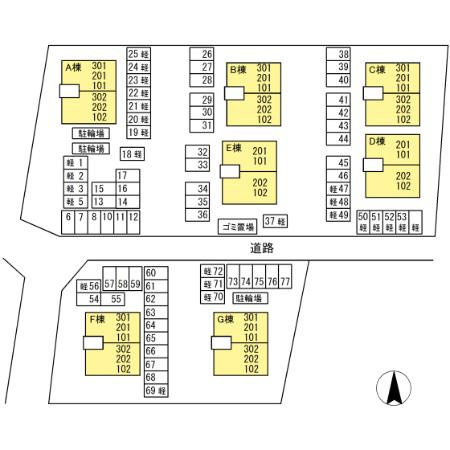 リビングタウン弓ヶ浜B棟の区画図
