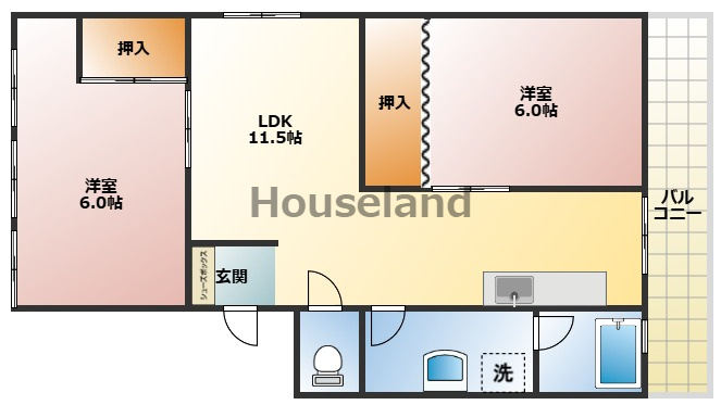 向の芝マンションの間取り